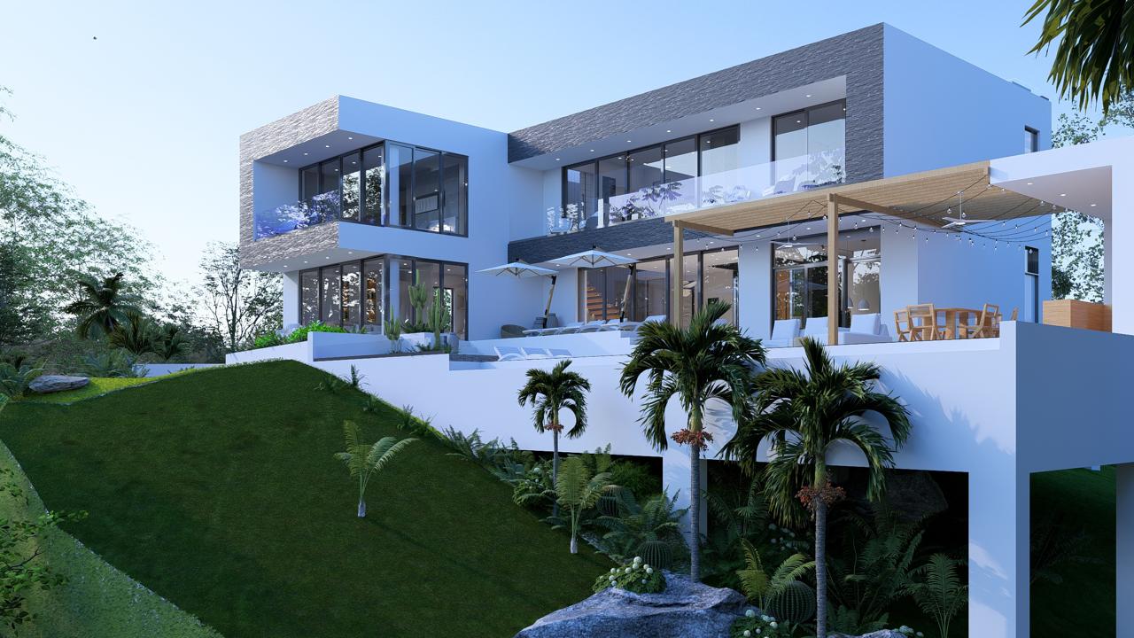 Ocean View Villa in a Private Natural Setting, 1,120 m² of land and 450 m² of construction.